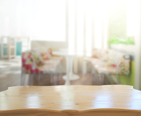 Table Top And Blur Interior of Background