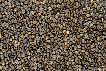 Coffee beans background / close up of many Coffee beans