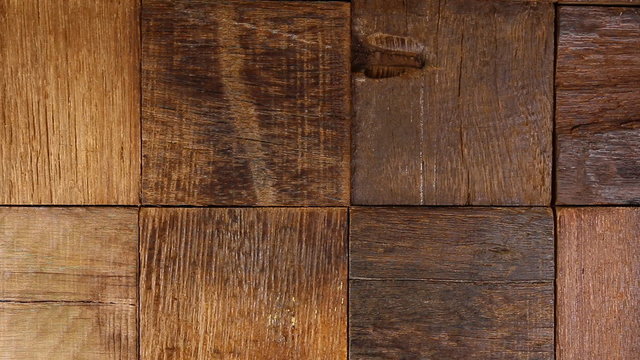 Old natural wooden background. Macro dolly shot. 