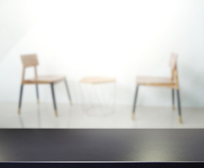 Table Top And Blur Interior of Background