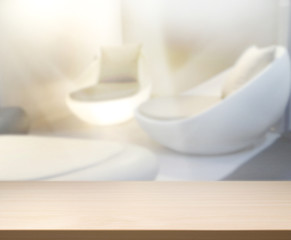 Table Top And Blur Interior of Background