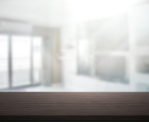 Table Top And Blur Interior of Background