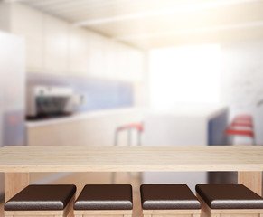 Table Top And Blur Interior of Background