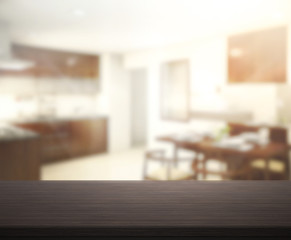 Table Top And Blur Interior of Background