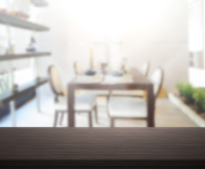 Table Top And Blur Interior of Background