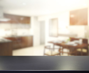 Table Top And Blur Interior of Background