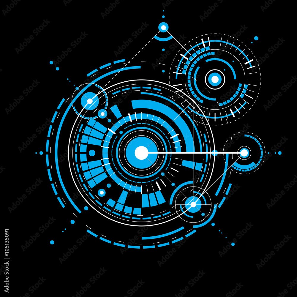 Poster technical plan, abstract engineering draft for use in graphic an