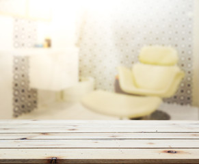 Table Top And Blur Interior of Background