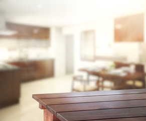 Table Top And Blur Interior of Background