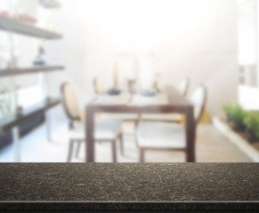 Table Top And Blur Interior of Background