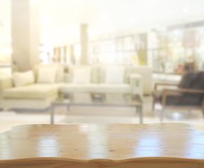 Table Top And Blur Interior of Background