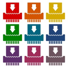 Paper Shredder Icons set 
