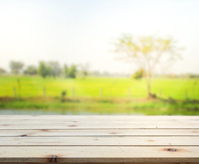 Fototapeta premium Table Top And Blur Nature of Background