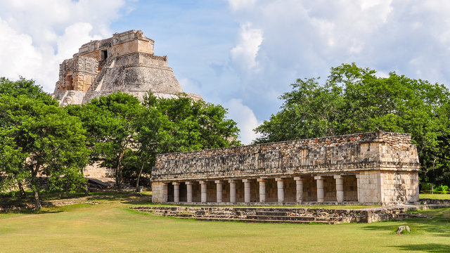Old Lady's House and Pyramid of the Magician - Uxmal, Mexico