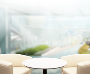 Table Top And Blur Office Background