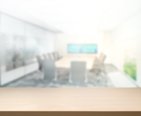 Table Top And Blur Office Of Background
