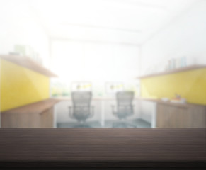 Table Top And Blur Office Of Background