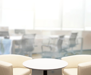 Table Top And Blur Office of Background