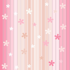 Romantic seamless pattern of stripes and flowers.