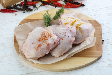 Raw chicken thights