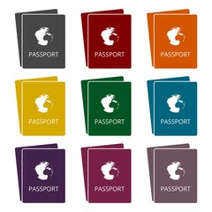 Fototapeta na wymiar Passport icons set 