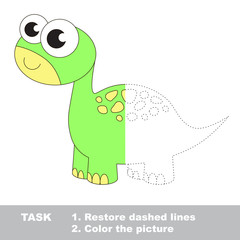 Dino to be colored. Vector trace game.