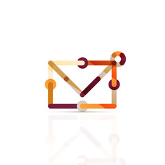 Vector email business symbol, or at sign logo. Linear minimalistic flat icon design