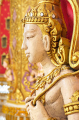 Angel / Closeup statue of angel in temple, Wat Yai Chai Mongkol, Roy Ed, Thailand.