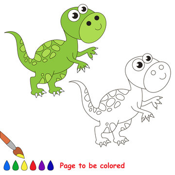 Tyrannosaurus cartoon. Page to be colored.