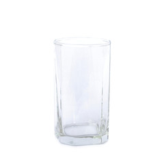 empty glass on white background