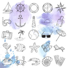 Nautical icons set.