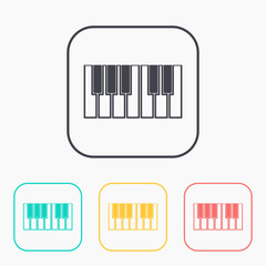 icon of piano keys color set