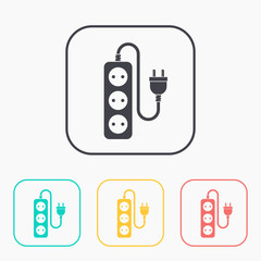 extension cord icon color set