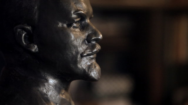 a bust of Lenin close up