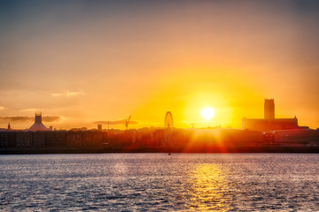 Golden Glow - Sunrise over the Mersey Liverpool England UK