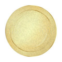 Empty vector vintage template for coins or medals with the old antique golden metal texture