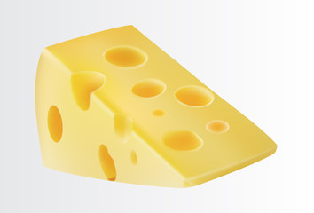 piece of cheese isolated