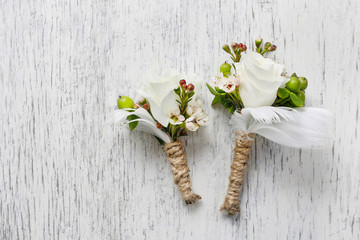 How to make wedding boutonniere, step by step - tutorial