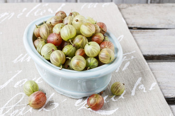 Bowl of gooseberries