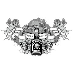 grunge skull coat of arms