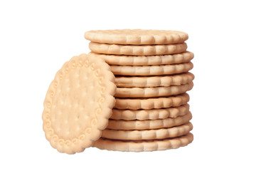 delicious fresh cookies isolated on white background