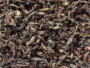 Dry Black Tea leaves close-up