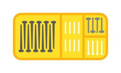 Bolts box vector illustration.