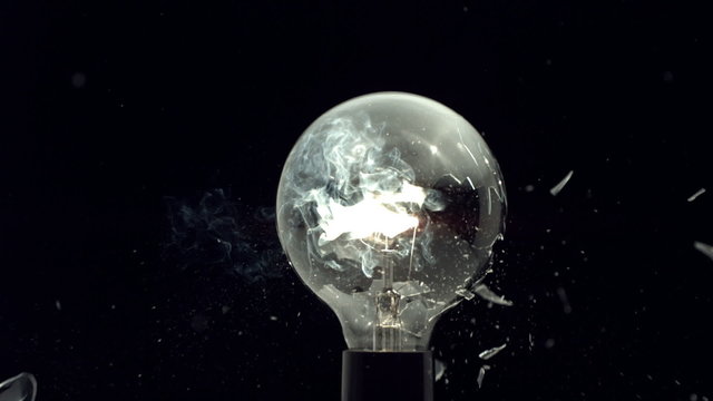 Slingshot through a light bulb, slow motion