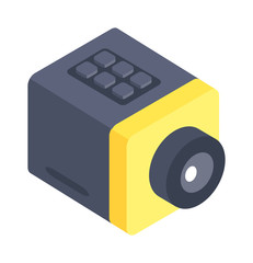 Isometric web camera icon isolated on a white background.