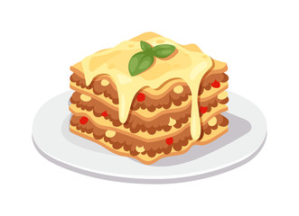 Delicious chocolate dessert cake vector illustration.