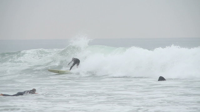 Surfing in the waves