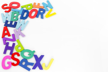letters of the Roman alphabet and space on white background