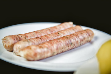 Bavarian sausages on a plate