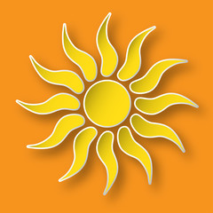 Paper sun on the sky